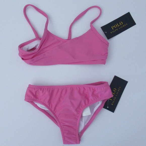 Ralph Lauren Girls 2pc Bikini Set Pink 2t 24m NWT